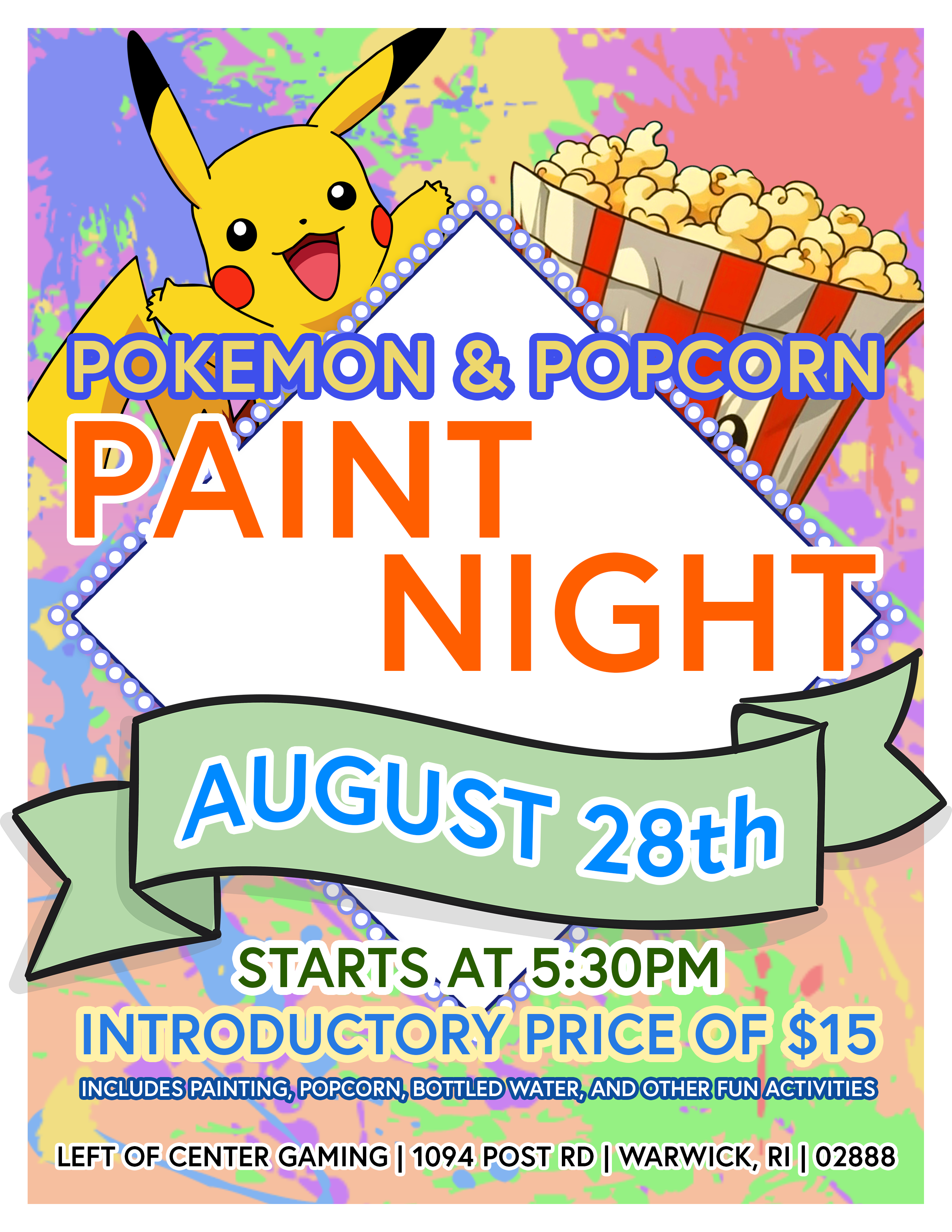 Pokemon & Popcorn Paint Night Ticket
